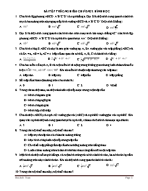 Bài tập trắc nghiệm chương 2 Hình học 12
